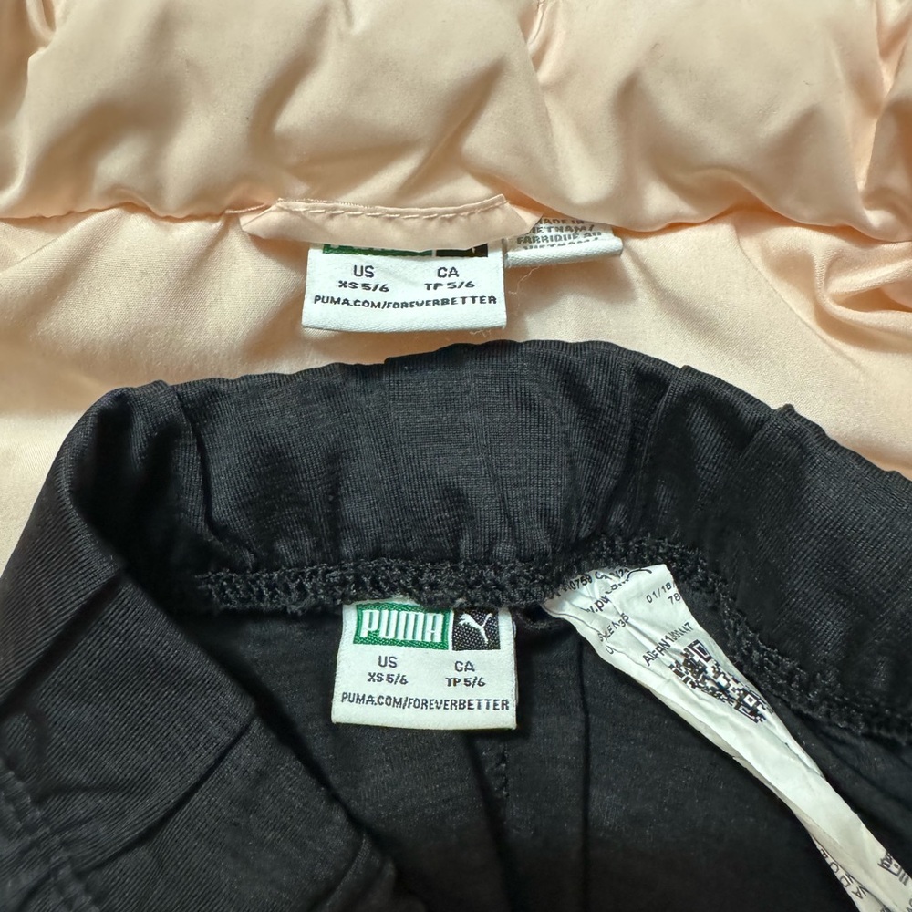 Puma | Set of Puff Vest and Athletic Leggings | Size XS 5/6 - Picture 6 of 7
